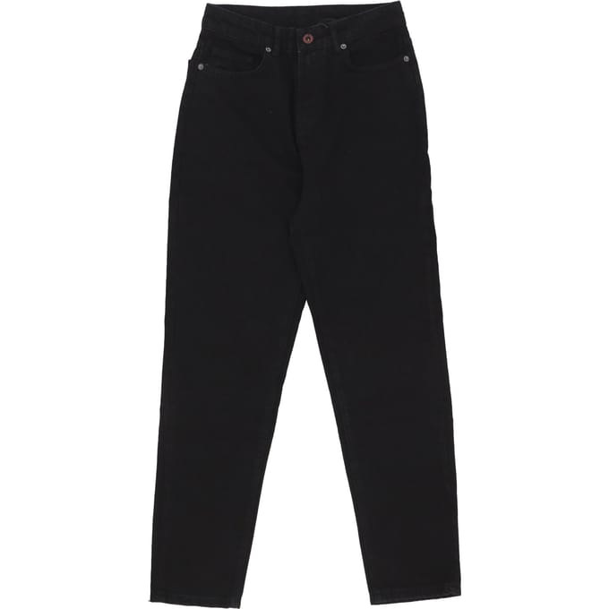 Herenjeans Jeans met bedrukte vlammen en logo Zwart denim