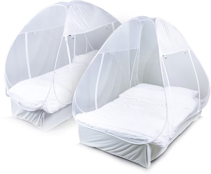 Deconet SET 1pers & 2pers. Pop-up Klamboetent I en II, WIT