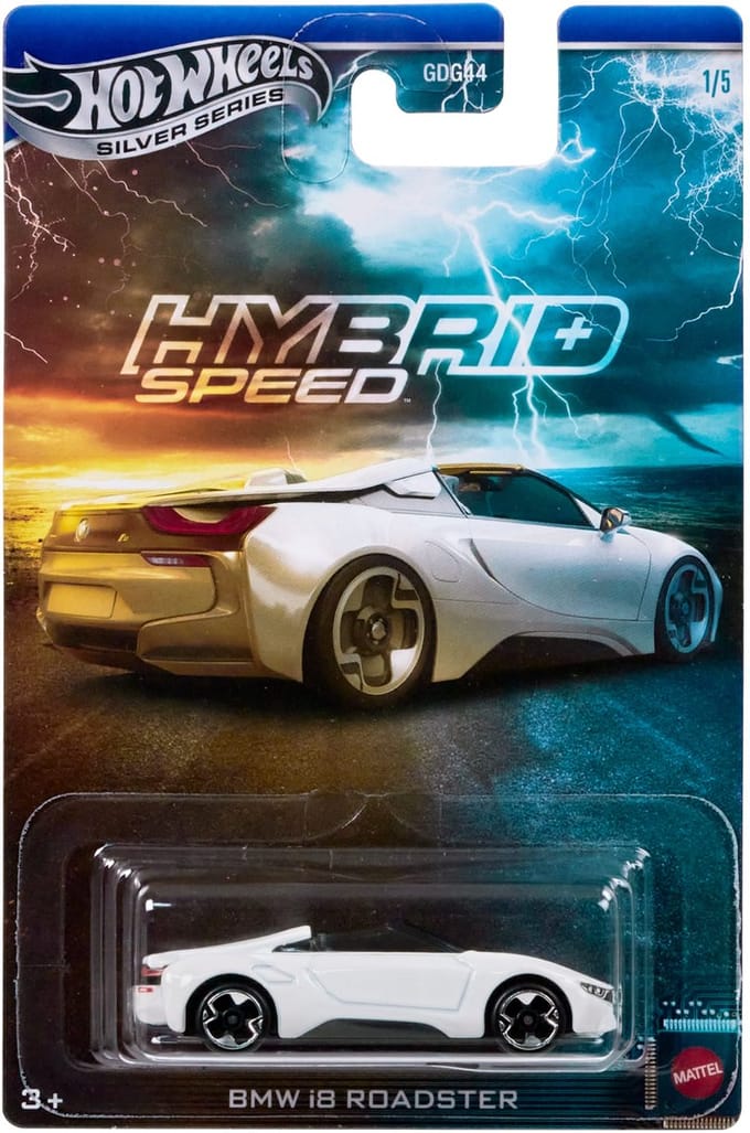 Hot Wheels *Hybrid Speed* JCB76 2018 BMW i8 Roadster wit 1/64