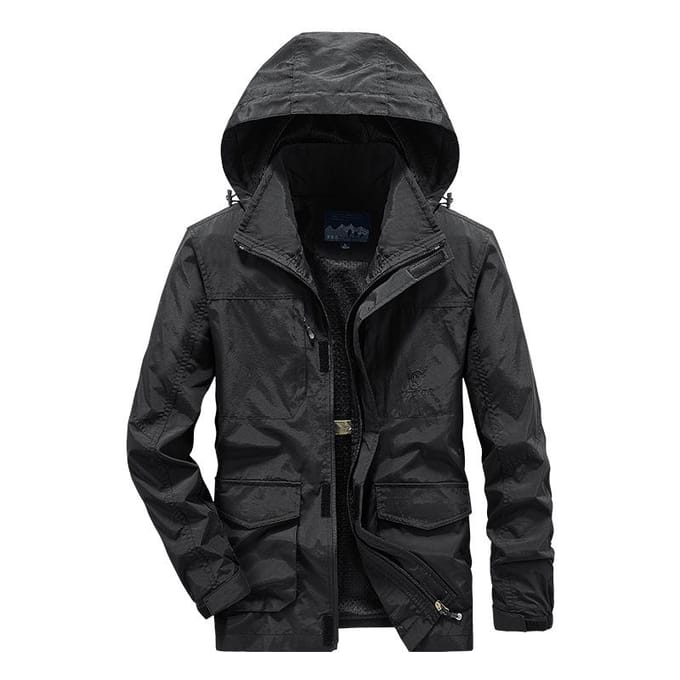 Herfstjas Casual Heren Multi-Pocket Losse Jas Windbreaker 5XL black