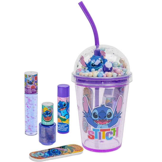 Stitch drinkbeker met make-up set