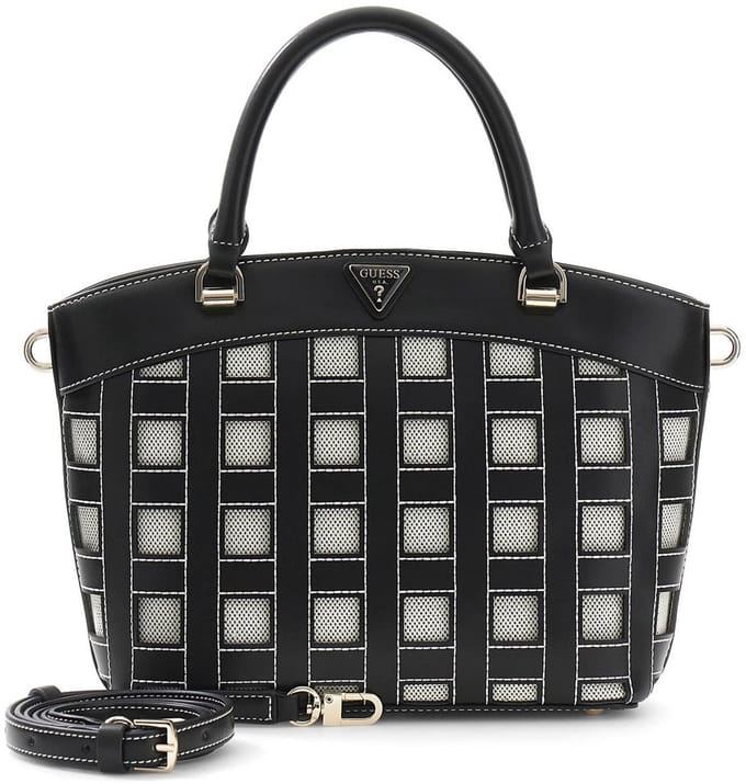 GUESS handtas schoudertas Frankie Girlfriend Satchel Black zwart