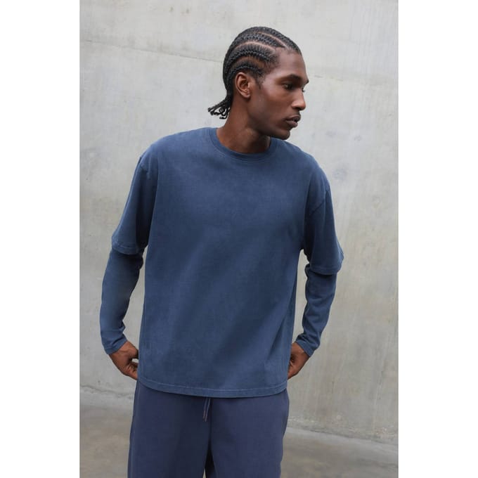 Zwaargewicht Oversized Gewassen T-shirt | Washed Navy | Size Large