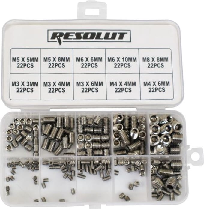 Assortiment RVS inbus stelbouten 220-delig