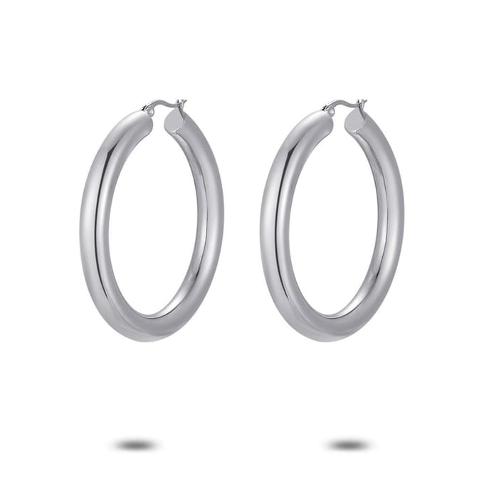 Twice As Nice Oorbellen in edelstaal, oorring, 5 cm