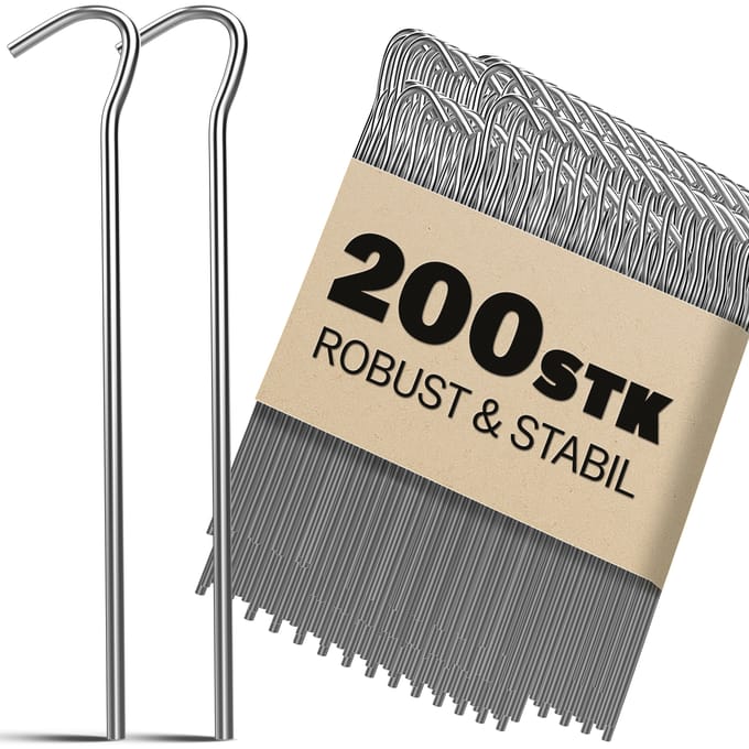 Gardebruk Haringen Set van 200 Gegalvaniseerd Staal lxØ 200x3,5mm