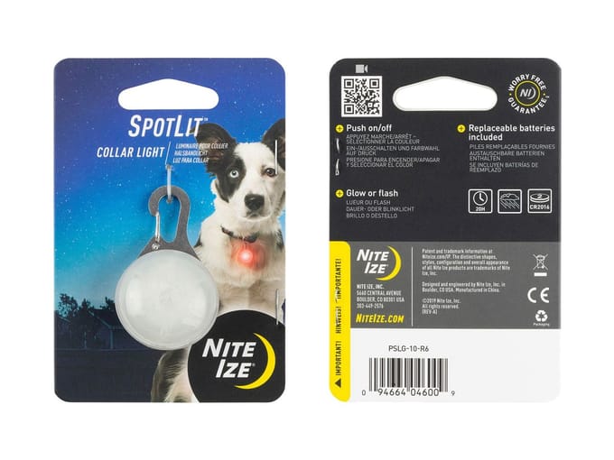 Hondenlampje - Nite-Ize Spot Lit safety light rond - Rood
