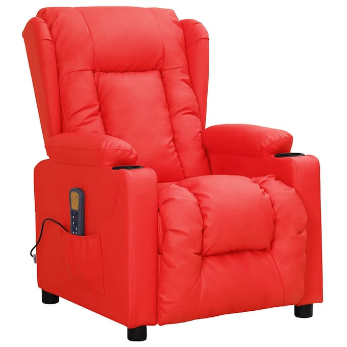 vidaXL - Massagestoel - kunstleer - rood