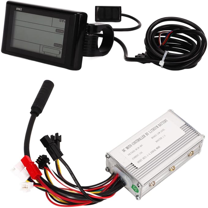 Elektrische Fiets Controller Kit 15A Controller S900 Display Meter Duimgashendel Kit voor 36V 48V 250W Motor black