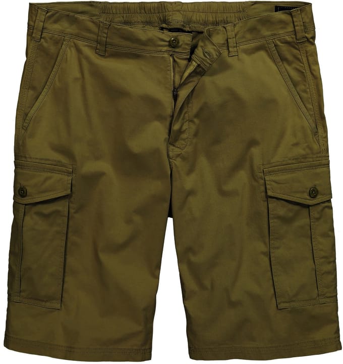 Men Plus - Heren - Cargobermuda baggy fit keperstof elastische tailleband - Donkerolijf - Maat 60