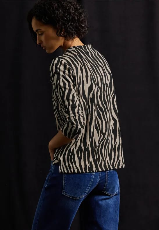 Jacquard shirt met rits