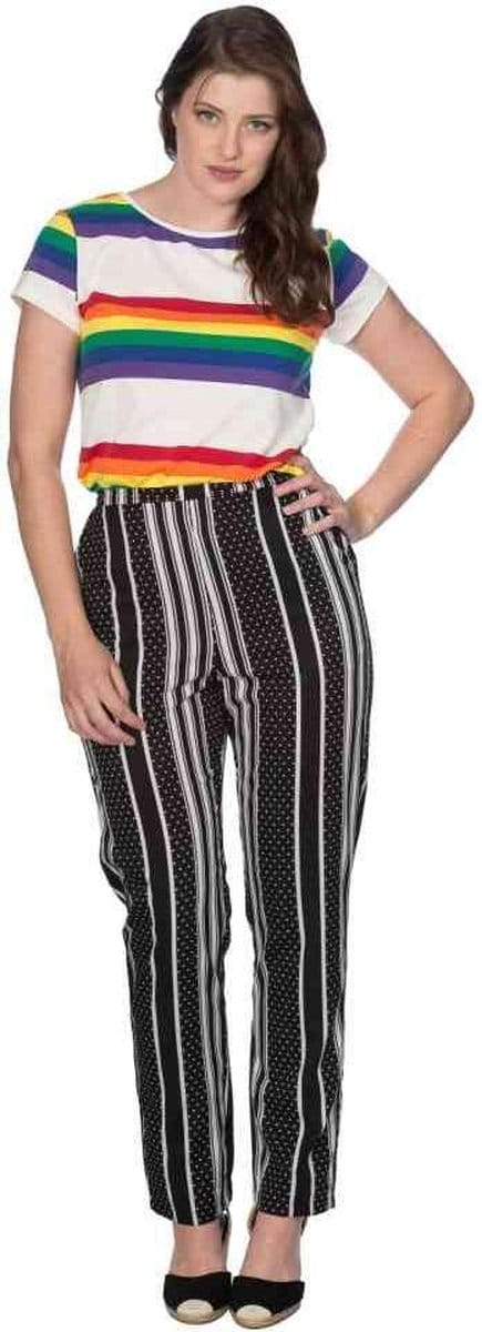 Dancing Days - SPOTS AND STRIPE Broek rechte pijpen - S - Zwart