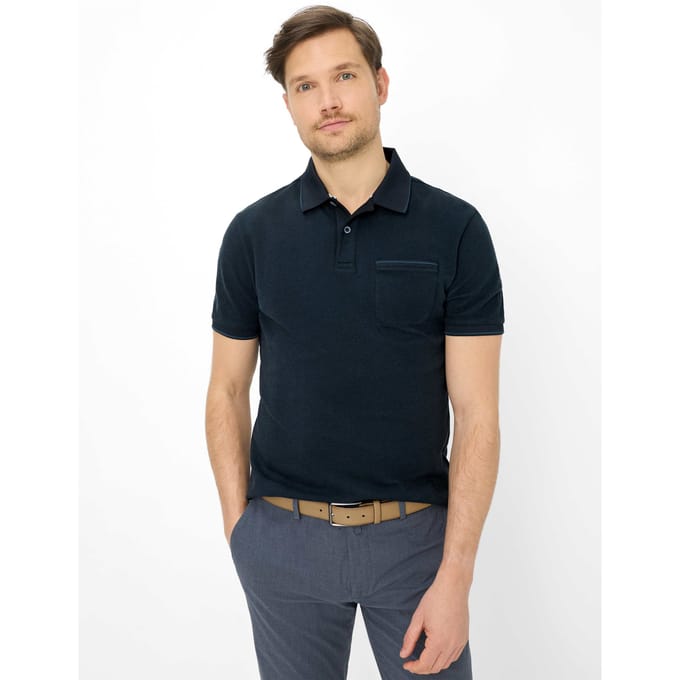 Brax Heren Poloshirt  Style PATRICK navy, donkerblauw, maat M