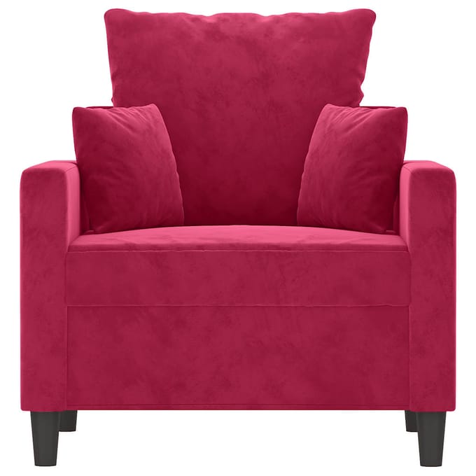 vidaXL Fauteuil 60 cm fluweel wijnrood