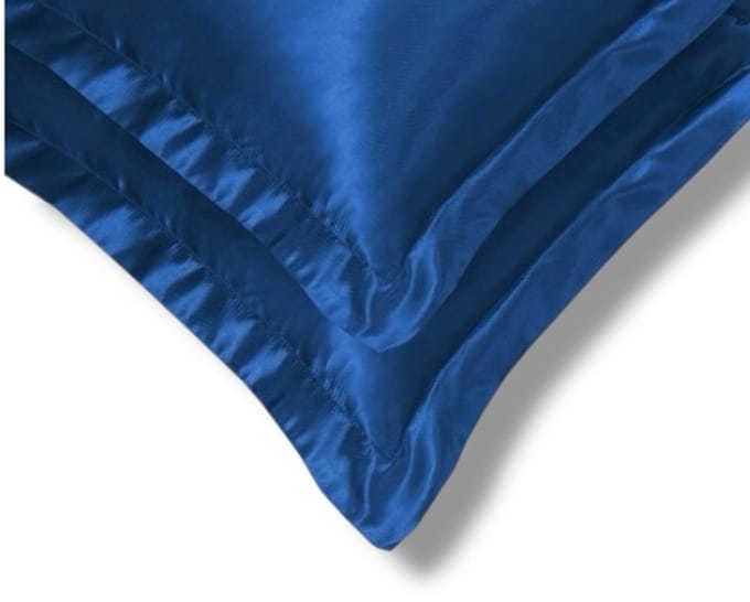 Beauty Silk - Kussenslopen - 60x70 - 2 stuks - Glans Satijn - Navy