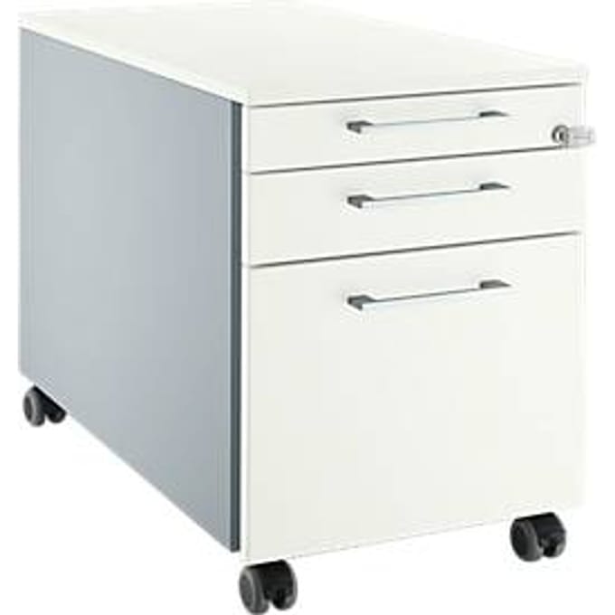 Schäfer Shop  Select Verrijdbaar ladeblok 126, met hoekgreep blank aluminium/blank aluminium/wit