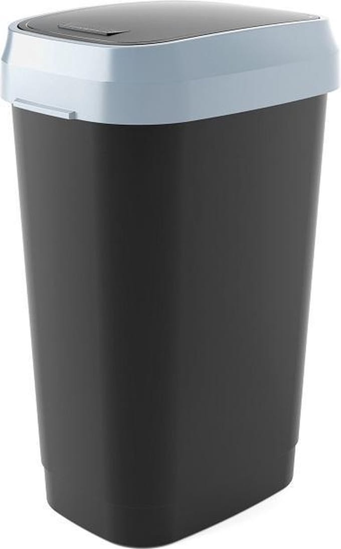 Kis Dual Swing Bin Prullenbak - 50 l - Zwart/Grijs