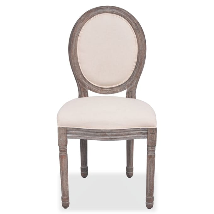vidaXL - Eetkamerstoelen - 2 - st - stof - crèmekleurig