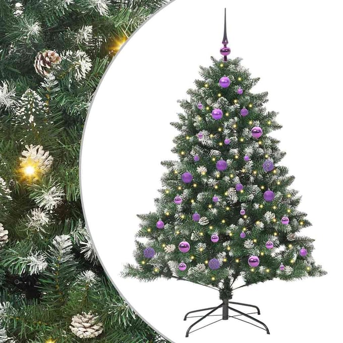 vidaXL - Kunstkerstboom - Groen - 150 - cm - PVC - en - Plastic - en - Staal