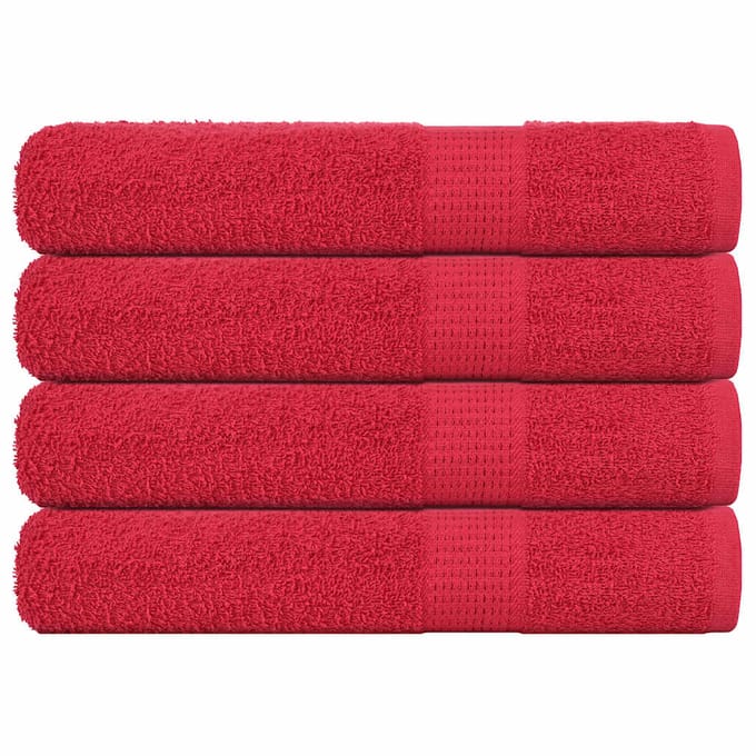 vidaXL - Handdoeken - FROGN - 4 - st - 100x200 - cm - 360 - g/m² - rood