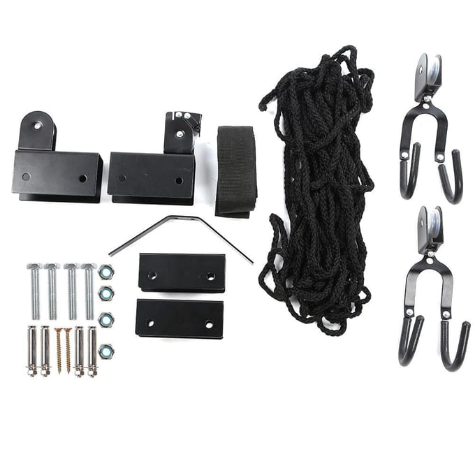Palan Kayak Multifonctionnel Support de Rangement de Garage Ascenseurs Canoë Accessoires black