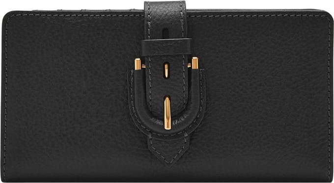 FOSSIL Portemonnee Harwell Tab Bifold Black Zwart