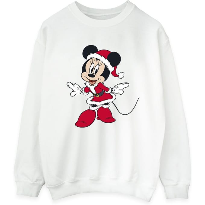 Disney Dames/Dames Minnie Mouse Kerst Sweatshirt (Wit)