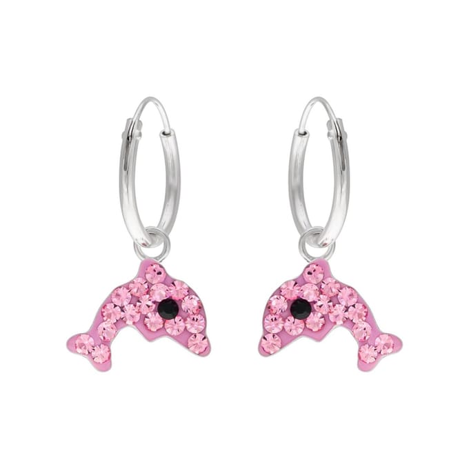 WeLoveSilver - kinderoorringen - roze dolfijn - 925 zilver