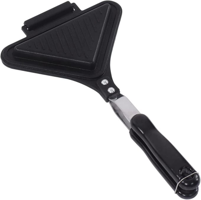 Sandwich Pan - Tosti Maker - Snelle Maaltijden - Dubbelzijdig Non-Stick - Compact Formaat - Aluminiumkleurig