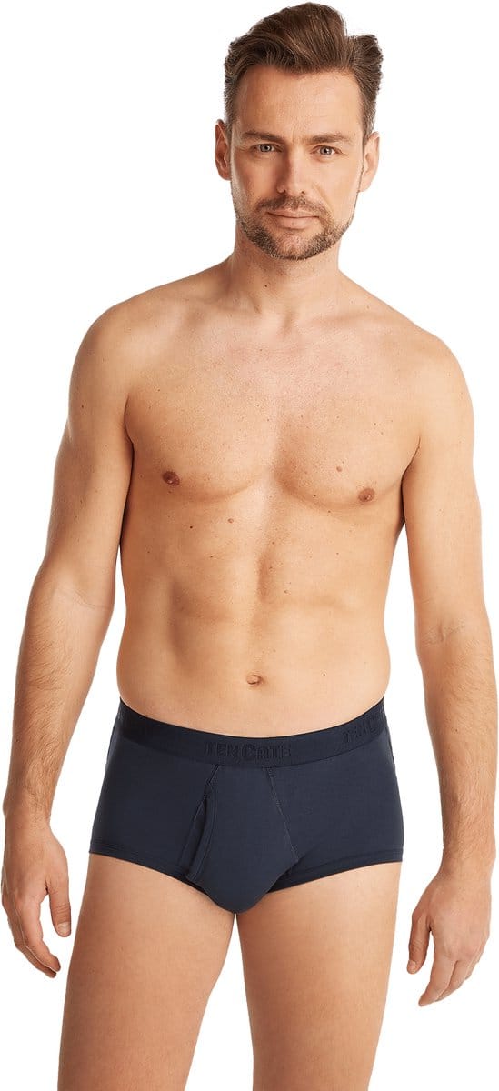 Ten Cate Basics organic cotton stretch slip met gulp navy 2-pack voor Heren | Maat XL