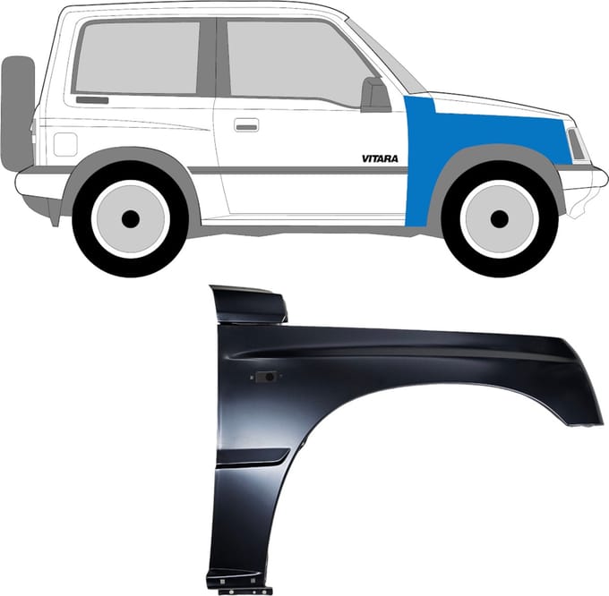 Voorste spatbord voor Suzuki Vitara 1988-1998 / Rechts