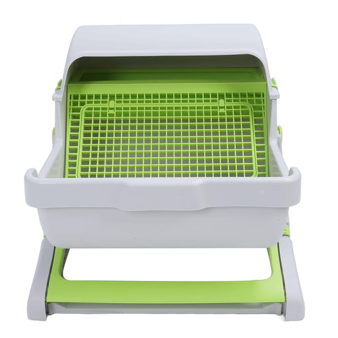 Bac à litière autonettoyant pour chat Plastique PP Assemblage facile Style seau basculant Semi-automatique Grand bac à litière pour chaton green