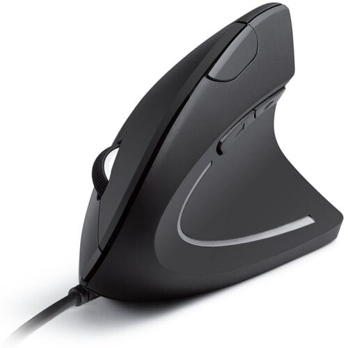 Anker USB bedrade verticale muis, ergonomisch ontwerp, voor computer en laptop, 5 knoppen, 1000/1600 DPI, optische technologie - zwart