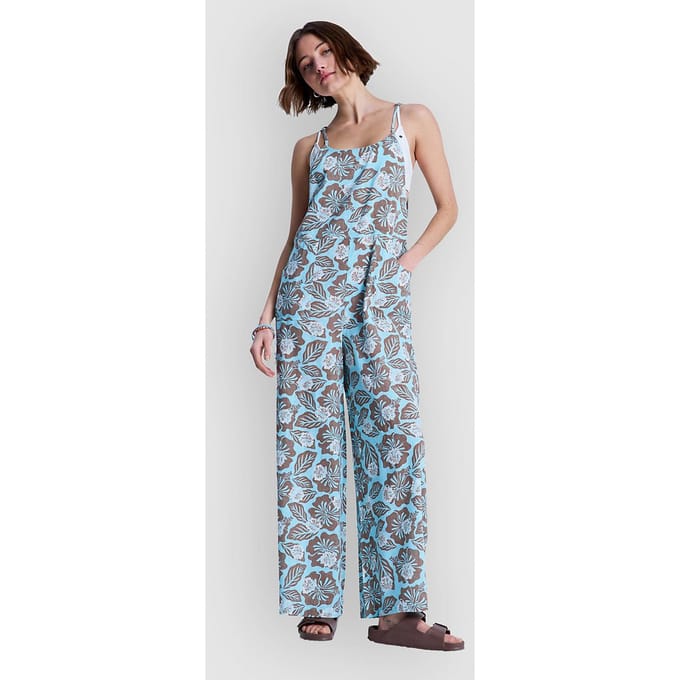 Roxy Hibiscus Haze Mouwloze Jumpsuit Blauw S Vrouw
