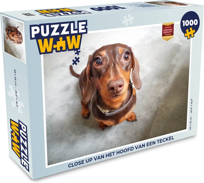 Puzzel Close up van het hoofd van een Teckel - Legpuzzel - Puzzel 1000 stukjes volwassenen