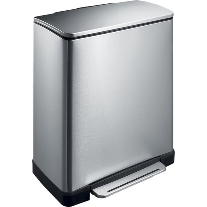EKO - E-Cube pedaalemmer 50 liter - Stainless steel Plastic - mat RVS - Prullenbak