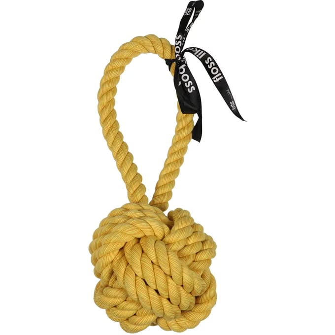 Ebi - Speelgoed Voor Dieren - Hond - 'are You Knots' Bal Met Lus 37cm Geel - 1st