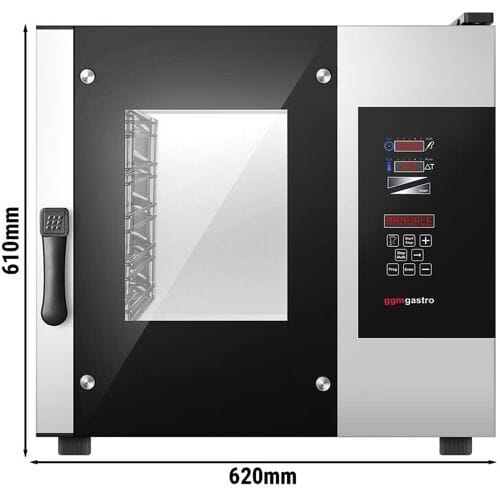 GGM Gastro Professionele bakkerij combisteamer - Digitaal - 4x 600x400 - incl. temperatuurvoeler zilver