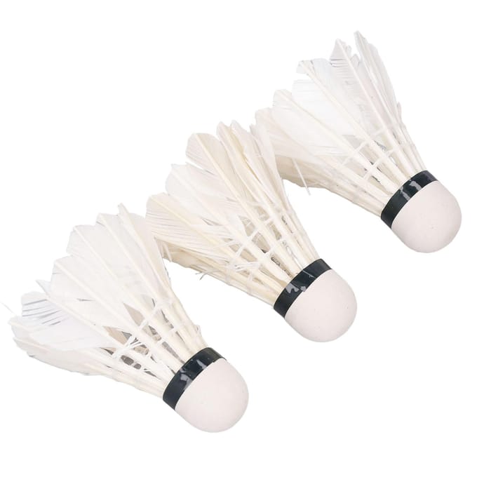 3 stuks Ganzenveer Badminton Professioneel Stabiel Duurzaam Witte Shuttlecocks voor Binnen Buiten white