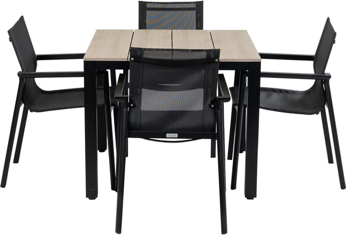 Tuinset Delia/Cyprus | 4 personen | Vierkant 90 cm | Textileen & polywood