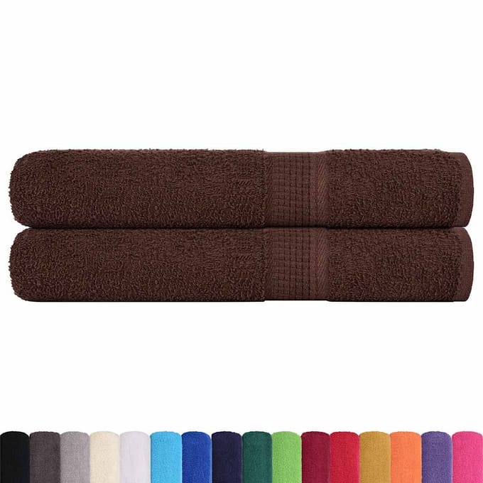vidaXL - Handdoeken - FROGN - 2 - st - 100x200 - cm - 360 - g/m² - bruin