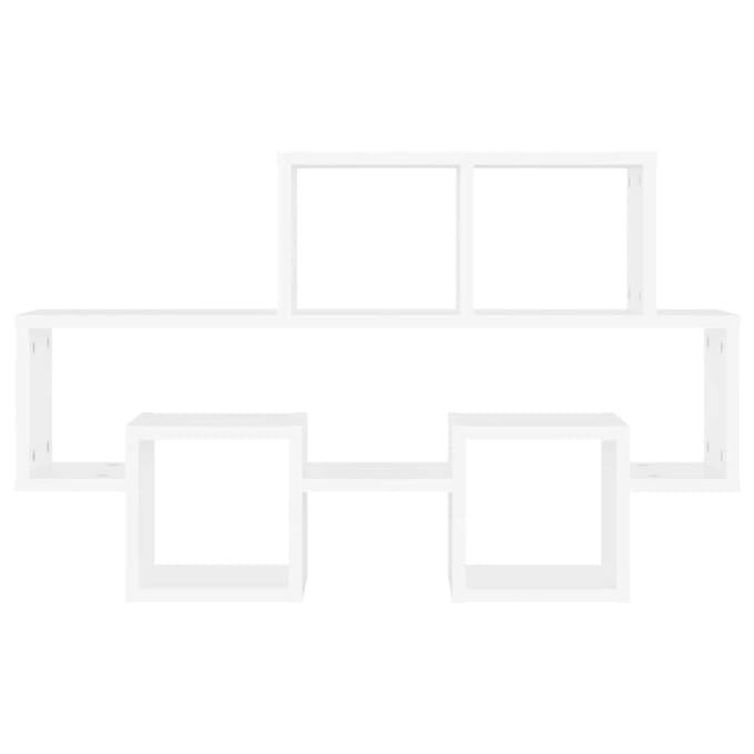 vidaXL - Wandschap - auto-vormig - 82x15x51 - cm - spaanplaat - wit