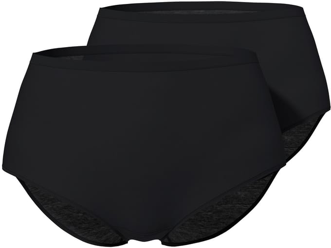 Ulla Popken - Dames - Hipster 2-pack Superfine - Zwart - Maat 54+