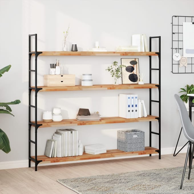 vidaXL - Wandschappen - 2 - st - zwevend - olieafwerking - 120x20x4 - cm - acaciahout