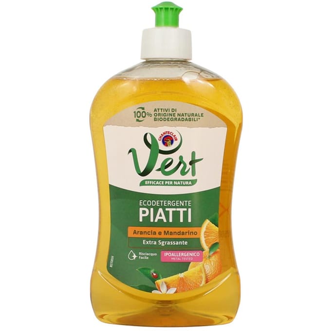 Liquide vaisselle vert piatti arancia e mandarino 500ml - chanteclar
