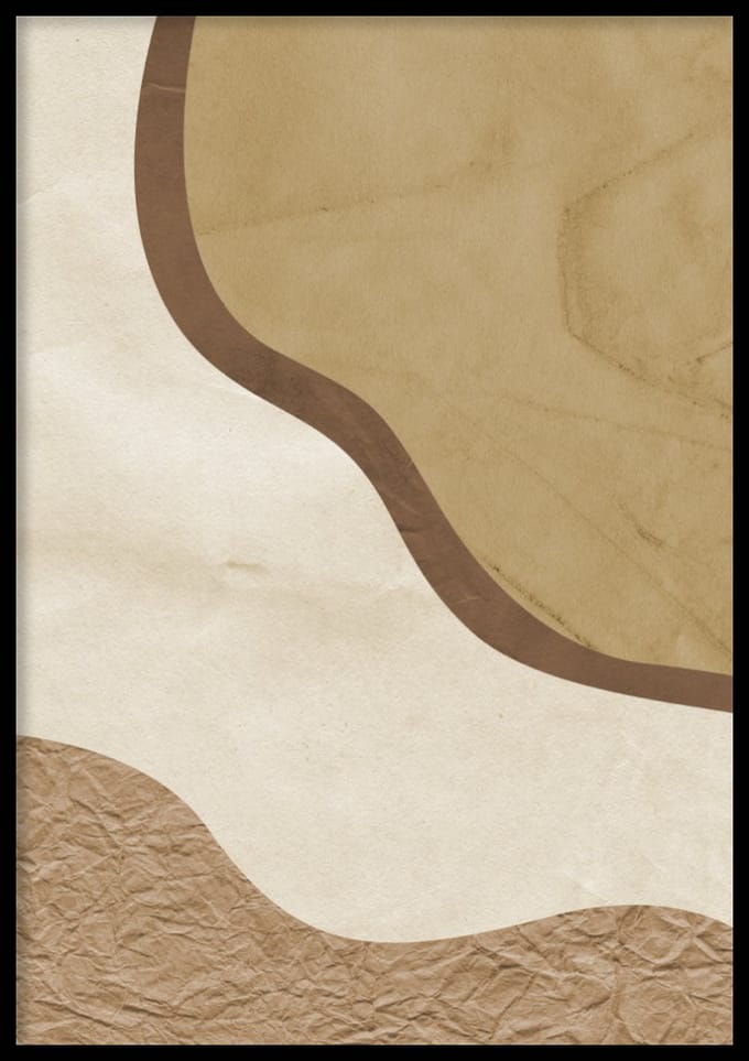 Poster Retro print shapes - Abstracte poster - 30x40 cm - Exclusief lijst - WALLLL