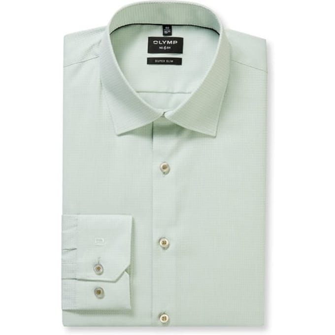 OLYMP No. Six Overhemd, Super Slim, Kent, Lichtgroen