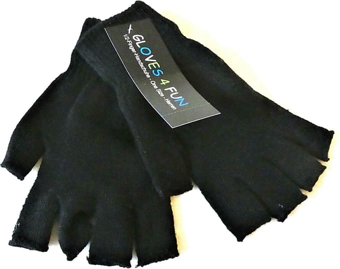 Handschoen Heren zonder vingertoppen - 1/2 Vingers - Zwart