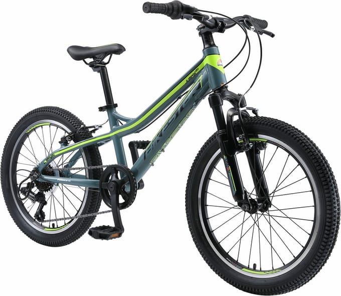 Bikestar 20 inch hardtail MTB 7 speed, petrol / groen