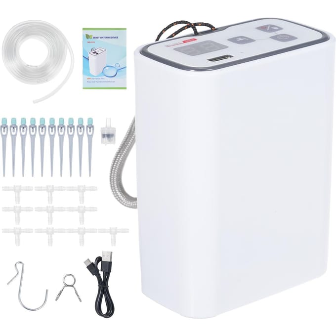 Oplaadbaar Bewateringssysteem Getimed Bewateren Ingebouwde Waterpomp 100 Getimede Combinaties 10 * Drie 10XThree Way Connector10XAdjustable Drip Arrow wit